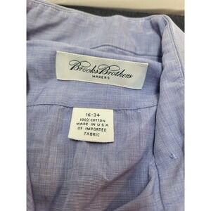 Brooks Brothers Shirt Mens 17 -33 Blue Makers USA Button Down Long Sleeve